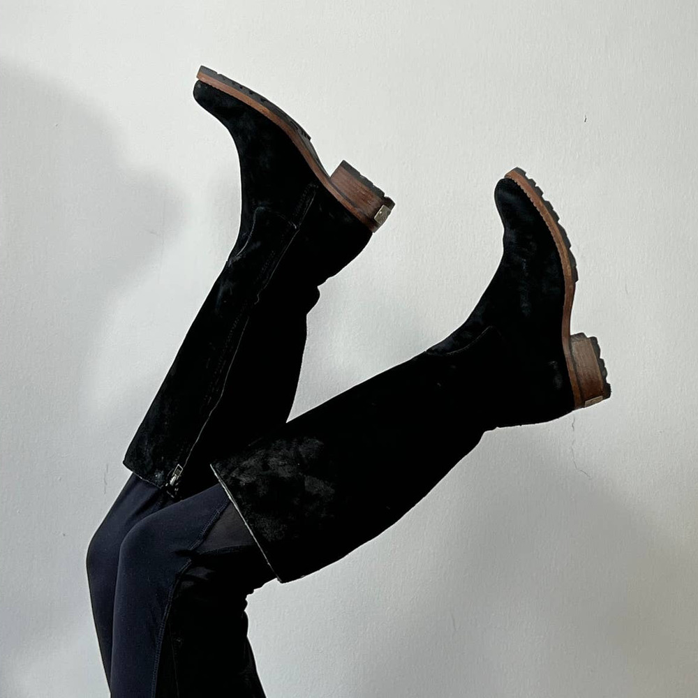 UGGS Black Tall Boots Sherpa Lined| Size US 6 W| Modern